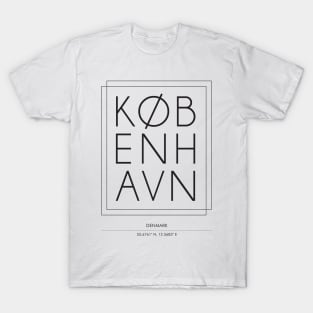 Kobenhavn, Copenhagen city minimal typography 2 T-Shirt